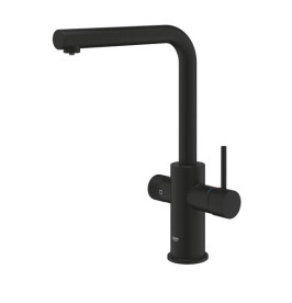 Смеситель для кухни Grohe Blue Pure Minta с фильтром обратного осмоса Ecosoft P'ure AquaCalcium Mint фантомный черный MO67530590KF