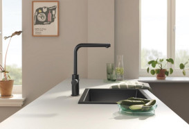 Смеситель для кухни Grohe Blue Pure Minta с фильтром обратного осмоса Ecosoft P'ure AquaCalcium Mint фантомный черный MO67530590KF