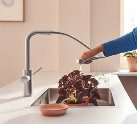 Смеситель для кухни Grohe Blue Pure Minta с фильтром обратного осмоса Ecosoft P'ure AquaCalcium Mint суперсталь MO67530601DC