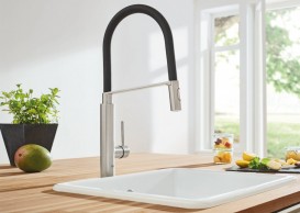 Змішувач для кухні Grohe Concetto з висувною лійкою суперсталь/чорний 31491DC0