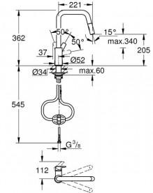 Смеситель для кухни Grohe Eurosmart однорычажный с выдвижной лейкой черный матовый 306192430