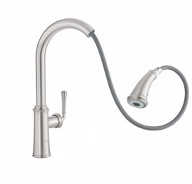 Змішувач для кухні Grohe Gloucester одноважільний з висувною лійкою суперсталь 30422DC0