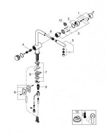 Змішувач для кухні Grohe Minta для подачі технічної і фільтрованої води хром 31721000