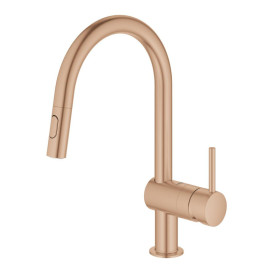 Змішувач для кухні Grohe Minta одноважільний з висувним виливом теплий захід сонця матовий 32321DL2