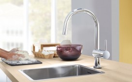 Смеситель для кухни Grohe Minta однорычажный с выдвижным изливом латунь хром 32321002