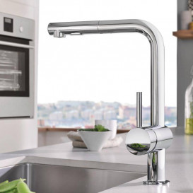 Змішувач для кухні Grohe Minta з висувною лійкою хром 30274000