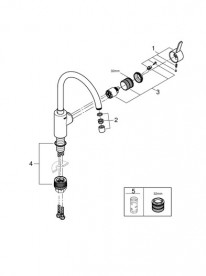 Змішувач для кухні Grohe QuickFix Get одноважільний хром 31494001