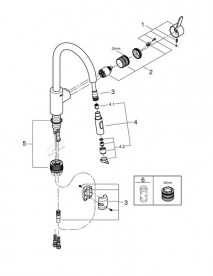 Смеситель для кухни Grohe QuickFix Get однорычажный с выдвижной лейкой хром 31484001