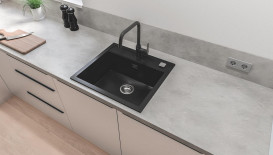 Змішувач для кухні Grohe QuickFix Start одноважільний чорний матовий 304702430