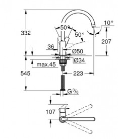 Змішувач для кухні Grohe QuickFix StartEdge одноважільний хром 30529001