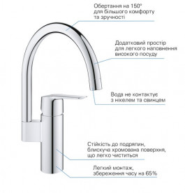 Смеситель для кухни Grohe QuickFix Start однорычажный хром 30469000