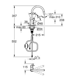 Смеситель для кухни Grohe Start Flow QuickFix однорычажный хром 30569000