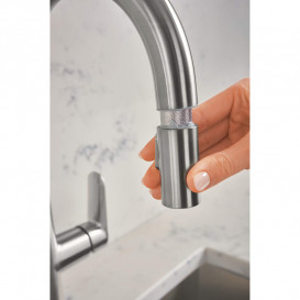 Смеситель для кухни Grohe Veletto однорычажный с выдвижной лейкой суперсталь 30419DC0