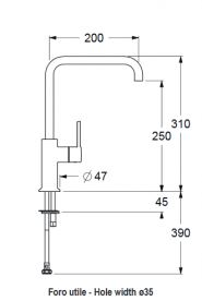 Смеситель для кухни Guglielmi однорычажный никель черный матовый FGSP29101 75