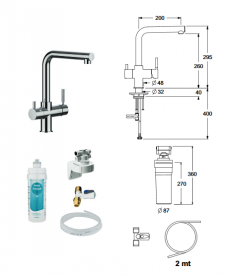 Змішувач для кухні Guglielmi під фільтр чорний матовий FGAP39123 79