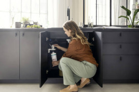 Смеситель для кухни Hansgrohe Aqittura M91 210 однорычажный с выдвижным носиком sBox стартовый комплект черный матовый 76800670