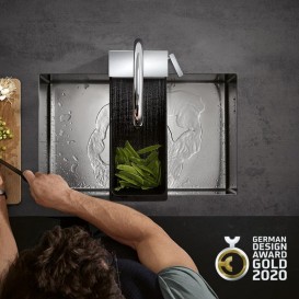 Смеситель для кухни Hansgrohe Aquno Select M81 с выдвижной лейкой сталь 73831800