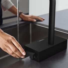 Смеситель для кухни Hansgrohe Aquno Select M81 с выдвижной лейкой черный матовый 73830670