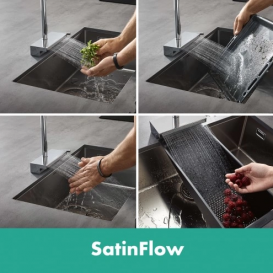 Смеситель для кухни Hansgrohe Aquno Select M81 с выдвижной лейкой черный матовый 73830670