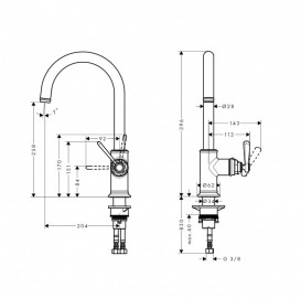 Смеситель для кухни Hansgrohe Axor Montreux однорычажный хром 16580000