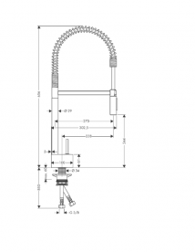 Смеситель для кухни Hansgrohe Axor Starck с выдвижной лейкой хром 12803000