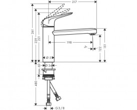 Змішувач для кухні Hansgrohe Focus M42 CoolStart одноважільний хром 71864000