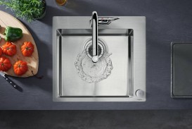 Смеситель для кухни Hansgrohe Metris Select M71 320 2jet sBox с вытяжным изливом однорычажный на 2 отверстия хром 73806000