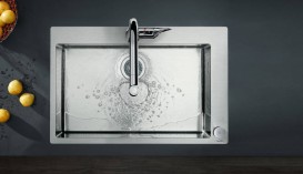 Смеситель для кухни Hansgrohe Metris Select M71 320 2jet sBox с вытяжным изливом однорычажный на 2 отверстия хром 73806000