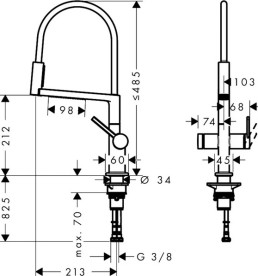 Змішувач для кухні Hansgrohe Talis Select M54 PowderSpray з висувною лійкою хром 72861000