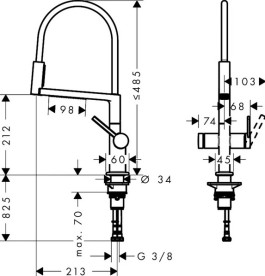 Змішувач для кухні Hansgrohe Talis Select M54 PowderSpray з висувною лійкою чорний матовий 72861670