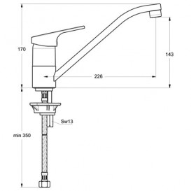Змішувач для кухні Ideal Standard Slimline-II змішувач хром B8995AA