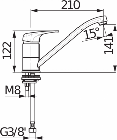 Змішувач для кухні Jika Deep змішувач хром H3511U10042301