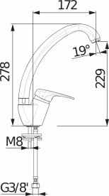 Змішувач для кухні Jika Deep змішувач хром H3511U10042601