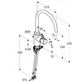 Змішувач для кухні Kludi Bingo Star одноважільний чорний матовий 428033978