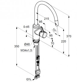 Змішувач для кухні Kludi Bingo Star з висувною лійкою чорний матовий 428513978