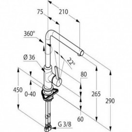 Смеситель для кухни Kludi L-ine S однорычажный хром 408030575