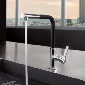 Смеситель для кухни Kludi L-ine S однорычажный хром/черный матовый 408518775