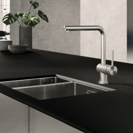 Змішувач для кухні Kludi L Steel одноважільний нержавіюча неполірована сталь 45803F877