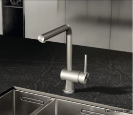 Змішувач для кухні Kludi L Steel одноважільний нержавіюча неполірована сталь 45803F877