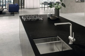 Змішувач для кухні Kludi L Steel з висувною лійкою нержавіюча неполірована сталь 45851F877