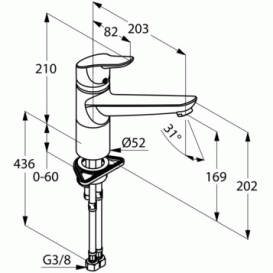 Змішувач для кухні Kludi Objekta DN 15 змішувач хром 325740575