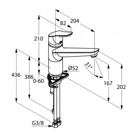 Смеситель для кухни Kludi Objekta для безнапорных водонагревателей 325750575