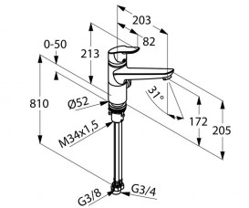 Смеситель для кухни Kludi Objekta однорычажный с байонетным креплением 325790575