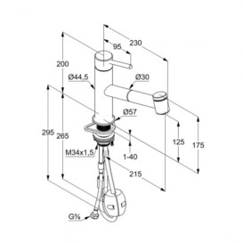 Смеситель для кухни Kludi Steel однорычажный с выдвижным изливом нержавеющая сталь 44851F860