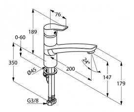 Смеситель для кухни Kludi Tercio высокий однорычажный хром 389400575
