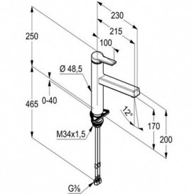 Смеситель для кухни Kludi Zenta однорычажный хром 389840575