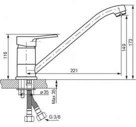 Смеситель для кухни Koller Pool Round однорычажный хром RN0900