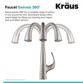 Смеситель для кухни Kraus Ansel однорычажный нержавеющая сталь KPF-1675SFS