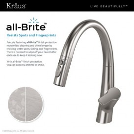 Смеситель для кухни Kraus Argo однорычажный с выдвижным изливом нержавеющая сталь KPF-2522SS