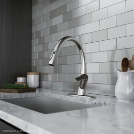 Смеситель для кухни Kraus Argo однорычажный с выдвижным изливом нержавеющая сталь KPF-2522SS